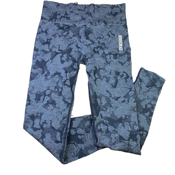 Gymshark Pants - Gymshark Adapt Camo Seamless Capri Leggings Blue Booty Scrunch High Rise Size S